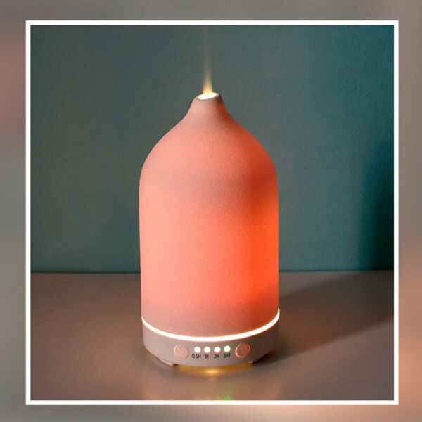 Ceramic Aroma Diffuser with red Night Light